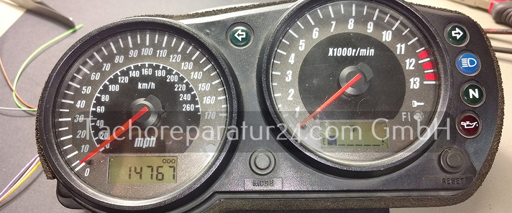 Reparatur Kawasaki ZR750 Kombiinstrument (Tacho Reparatur)